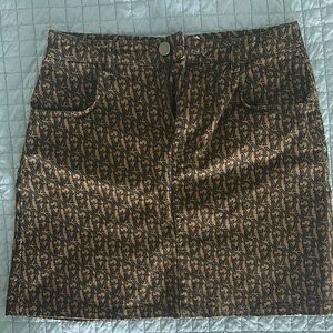 Stylish Brown Patterned Women's Skirt